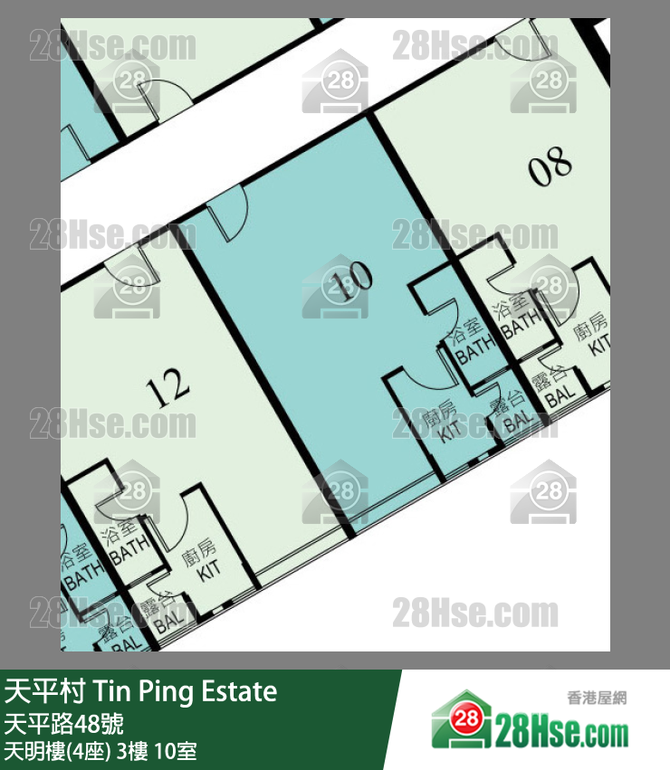 天平村 天明樓(4座)3樓 10室 平面圖