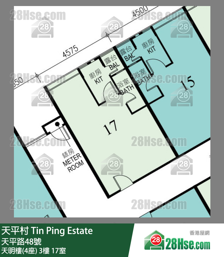 天平村 天明樓(4座)3樓 17室 平面圖