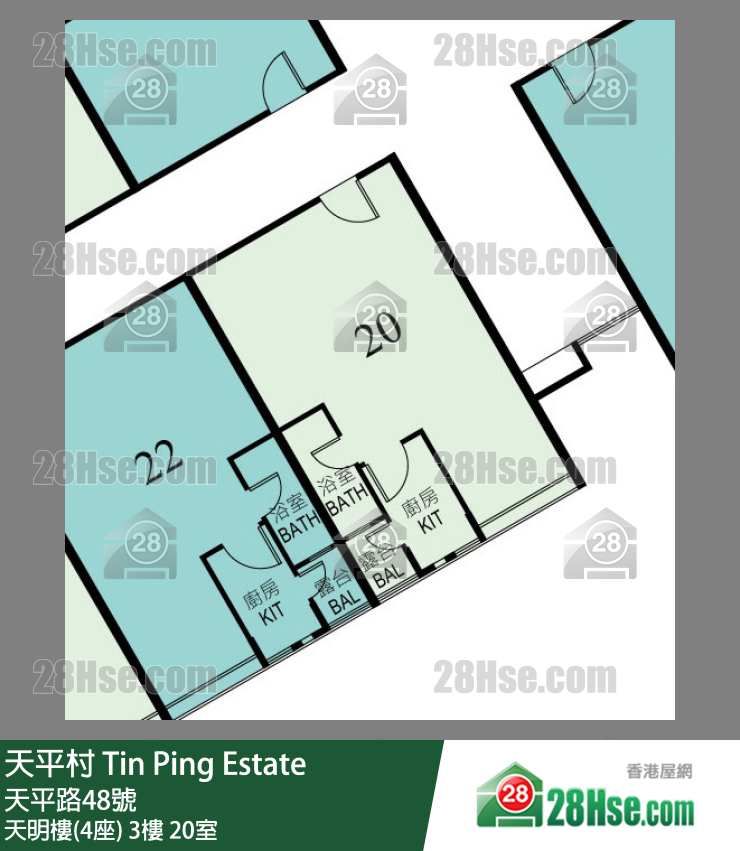 天平村 天明樓(4座)3樓 20室 平面圖