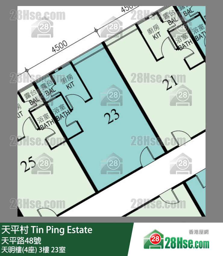 天平村 天明樓(4座)3樓 23室 平面圖
