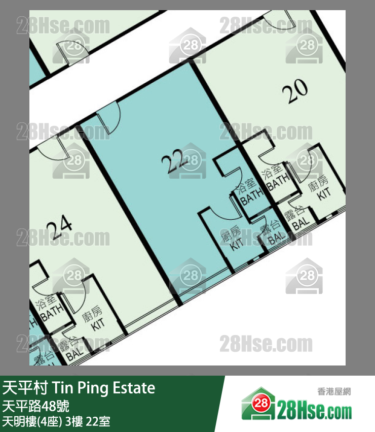 天平村 天明樓(4座)3樓 22室 平面圖