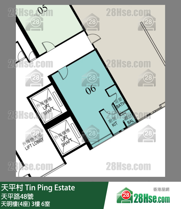天平村 天明樓(4座) 3樓 6室 平面圖