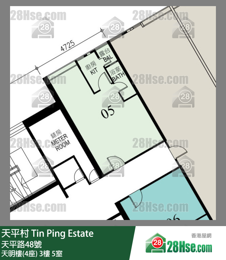 天平村 天明樓(4座)3樓 5室 平面圖