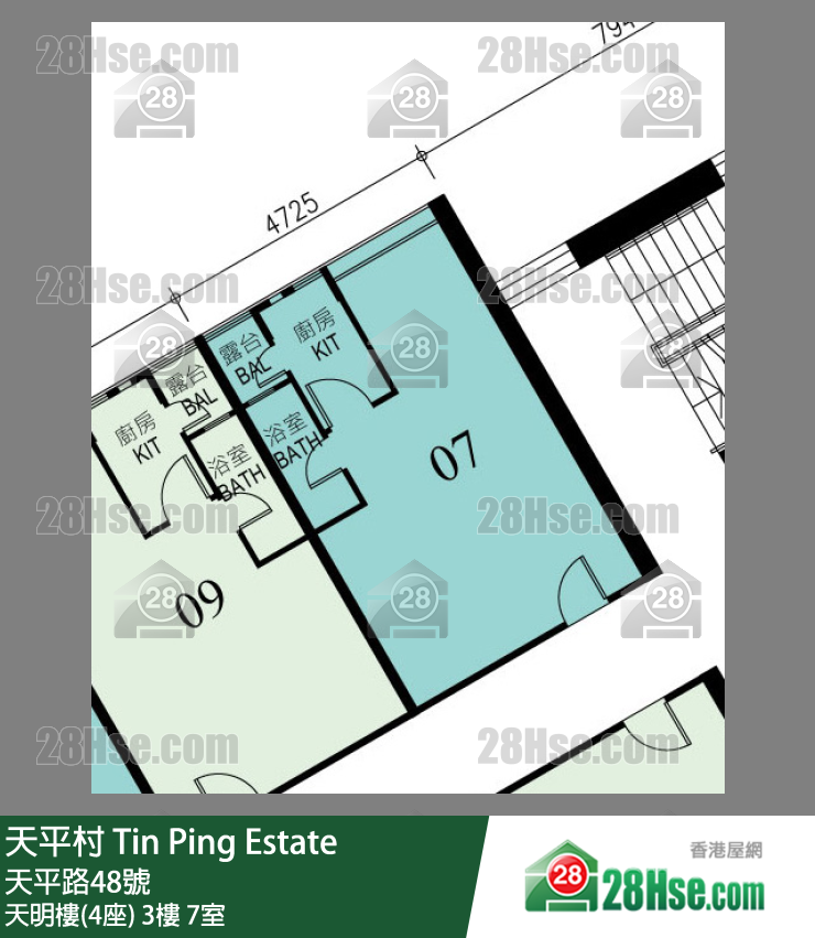 天平村 天明樓(4座)3樓 7室 平面圖