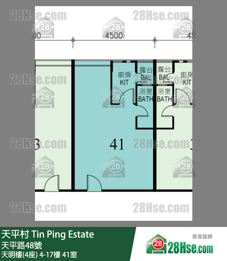 天平村 天明樓(4座)11樓 41室 平面圖