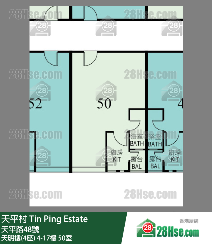 天平村 天明樓(4座)10樓 50室 平面圖