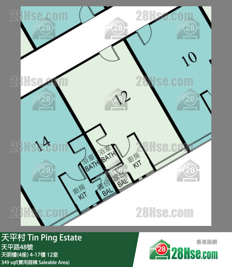 天平村 天明樓(4座)4樓 12室 平面圖