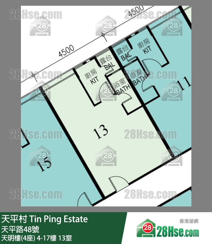 天平村 天明樓(4座)11樓 13室 平面圖