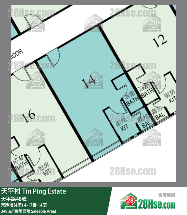 天平村 天明樓(4座) 15樓 14室 平面圖