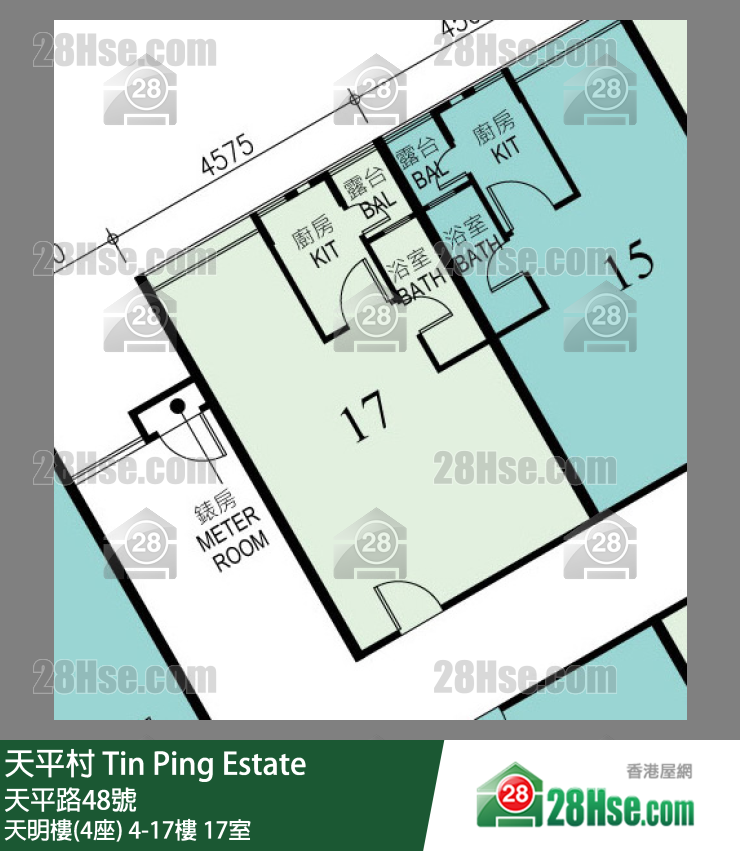 天平村 天明樓(4座)10樓 17室 平面圖