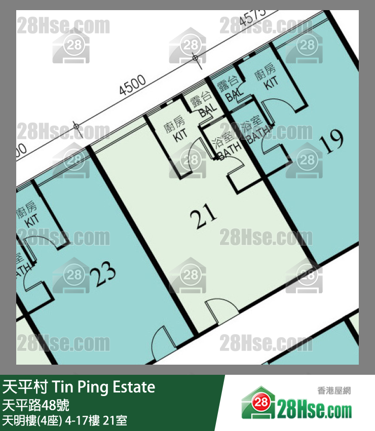 天平村 天明樓(4座)8樓 21室 平面圖
