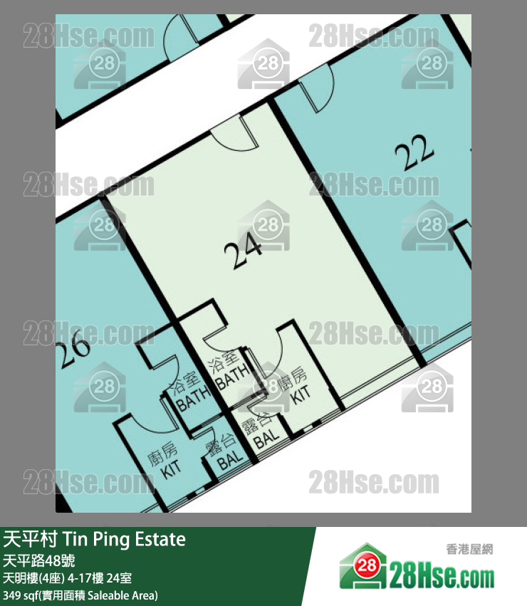 天平村 天明樓(4座)11樓 24室 平面圖
