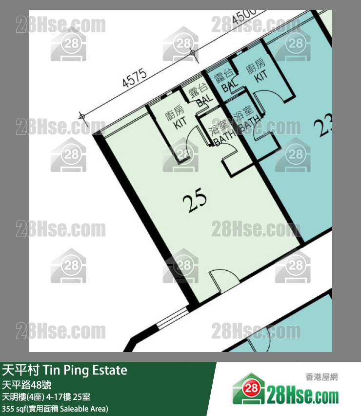 天平村 天明樓(4座)12樓 25室 平面圖