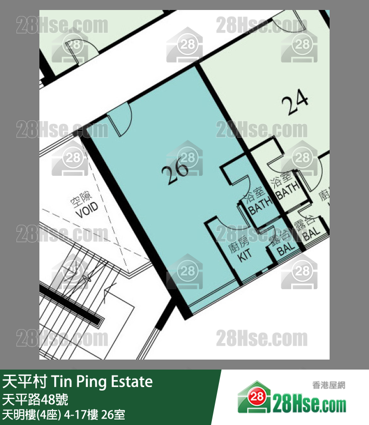 天平村 天明樓(4座)13樓 26室 平面圖