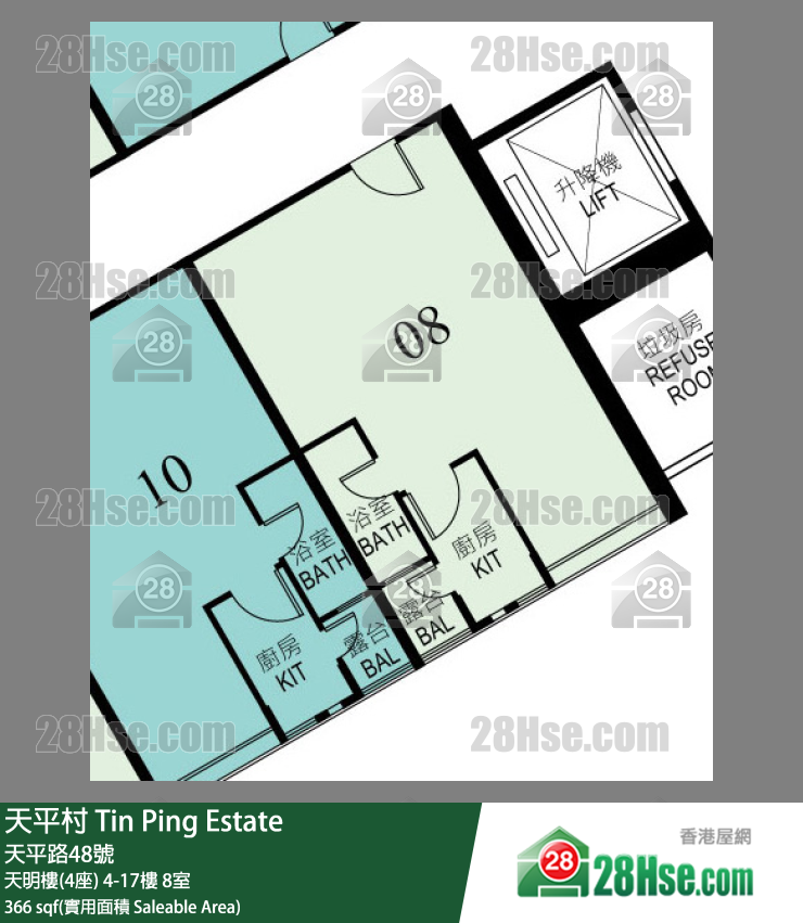 天平村 天明樓(4座) 13樓 8室 平面圖