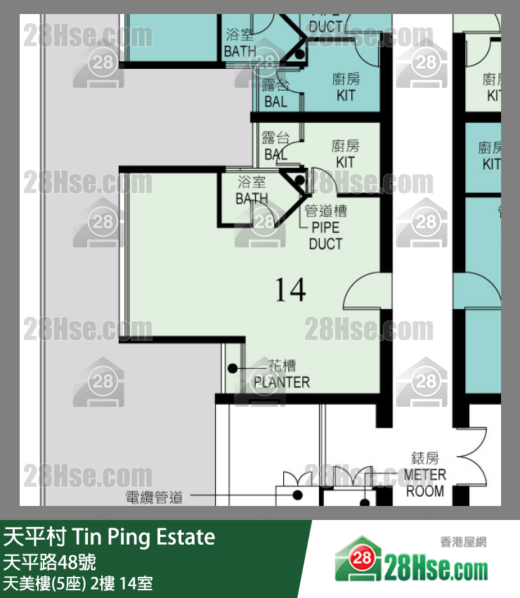 天平村 天美樓(5座)2樓 14室 平面圖