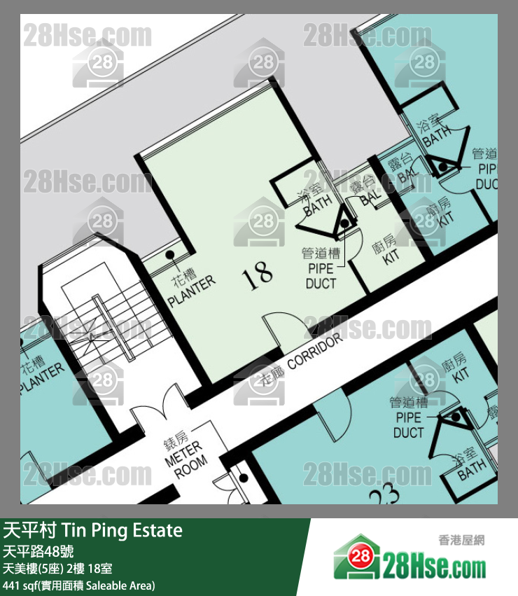 天平村 天美樓(5座) 2樓 18室 平面圖