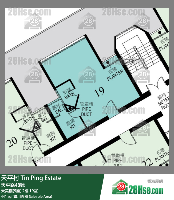 天平村 天美樓(5座) 2樓 19室 平面圖