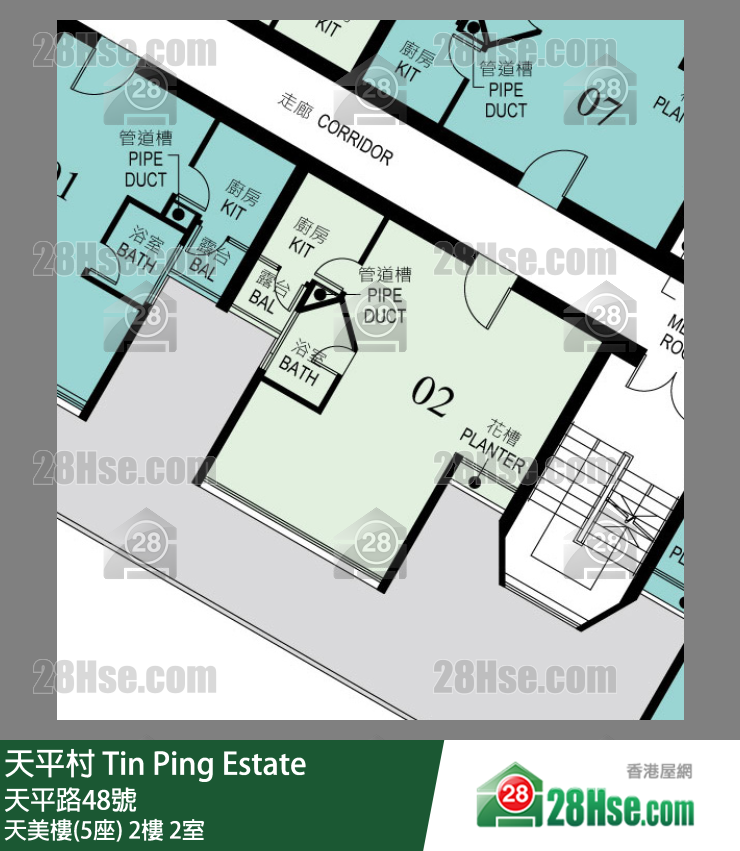 天平村 天美樓(5座)2樓 2室 平面圖