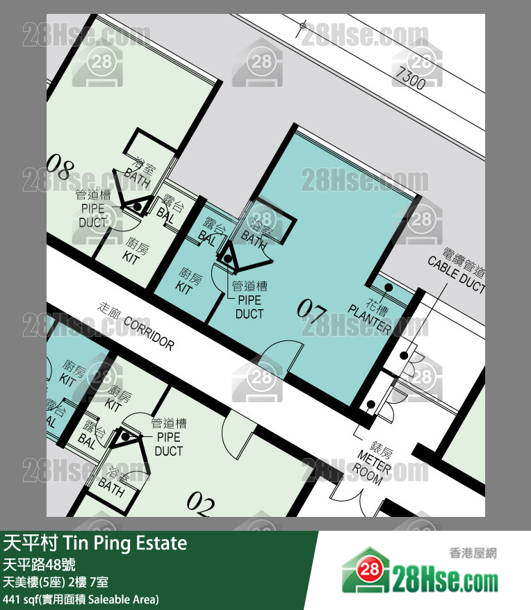 天平村 天美楼(5座)2楼 7室 平面图