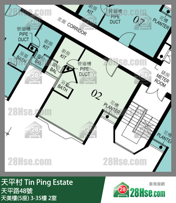 天平村 天美樓(5座)7樓 2室 平面圖