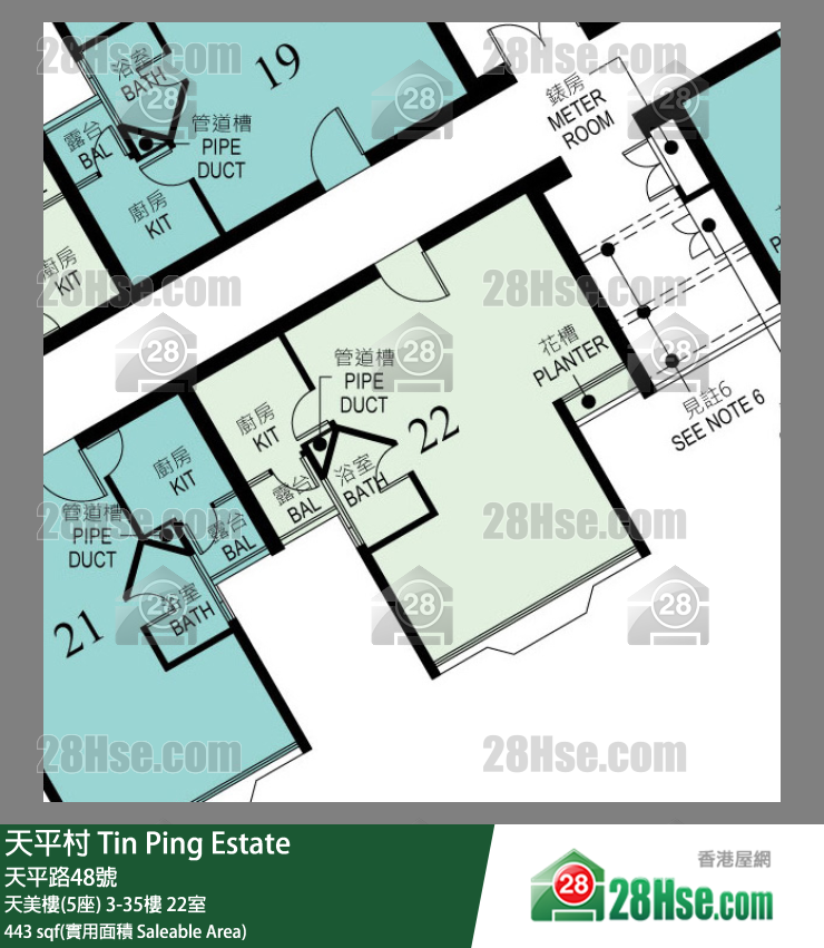 天平村 天美樓(5座)17樓 22室 平面圖