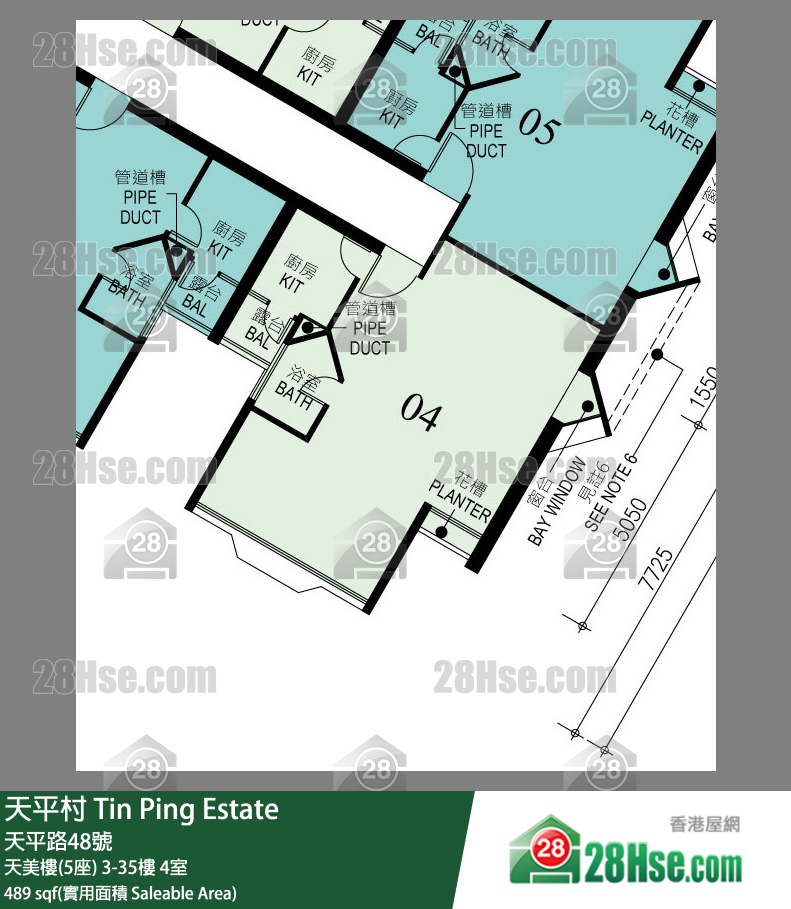 天平村 天美樓(5座) 22樓 4室 平面圖