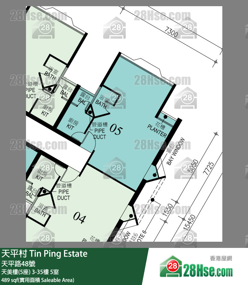 天平村 天美樓(5座)14樓 5室 平面圖