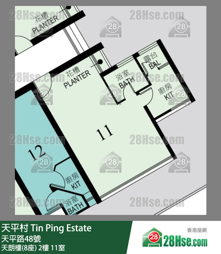 天平村 天朗樓(8座)2樓 11室 平面圖