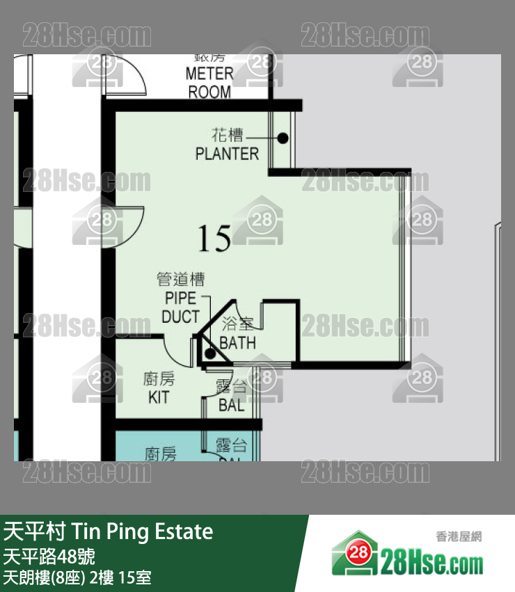 Tin Ping Estate,  Flat 15, 2/f, Block 8 FloorPlan