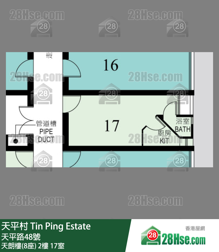 天平村 天朗樓(8座)2樓 17室 平面圖