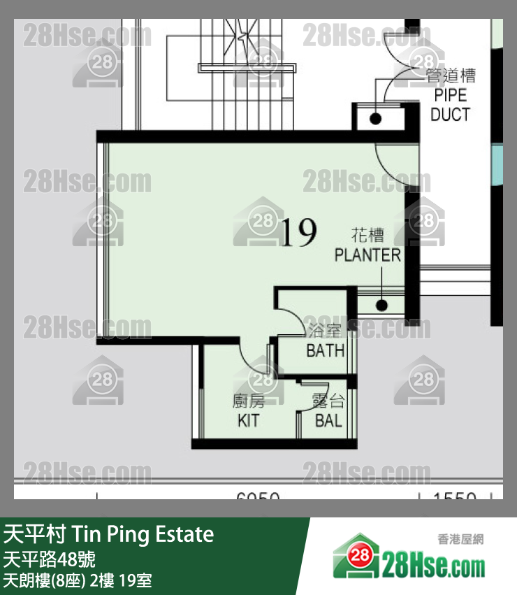天平村 天朗樓(8座)2樓 19室 平面圖