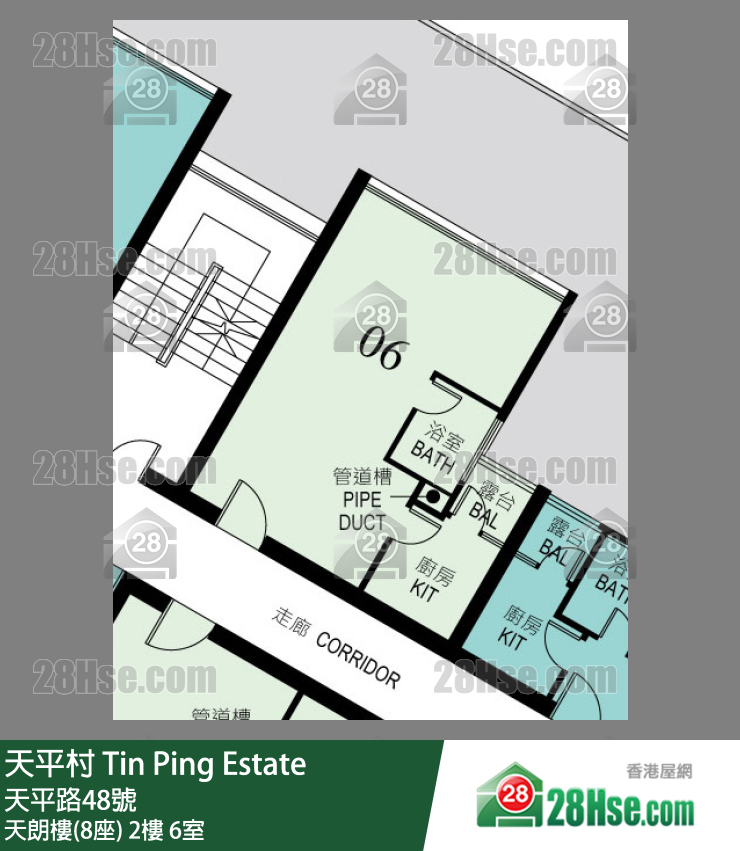 Tin Ping Estate, Flat 6, 2/F, Block 8 FloorPlan
