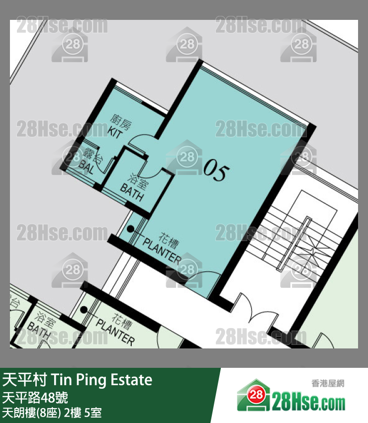 天平村 天朗樓(8座)2樓 5室 平面圖