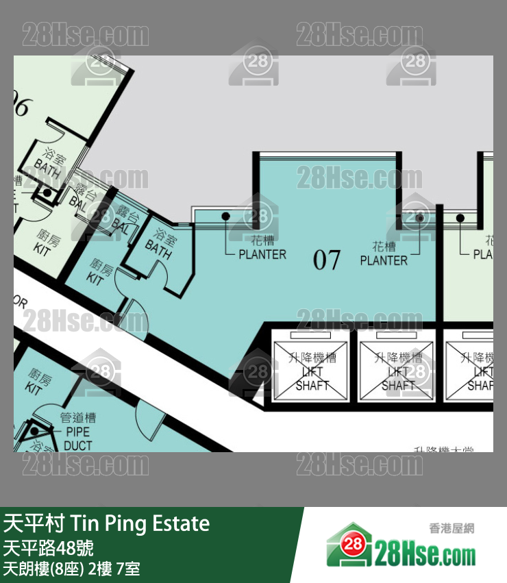 天平村 天朗樓(8座) 2樓 7室 平面圖
