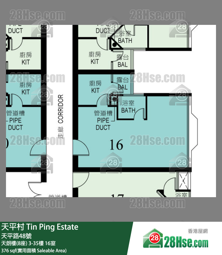 Tin Ping Estate Unit FloorPlan (Provided by 28Hse)