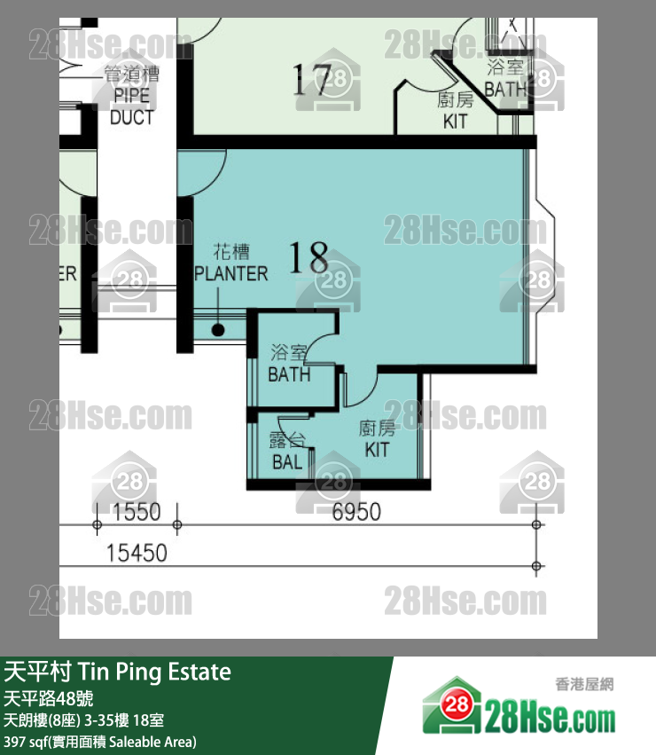 天平村 天朗樓(8座)10樓 18室 平面圖
