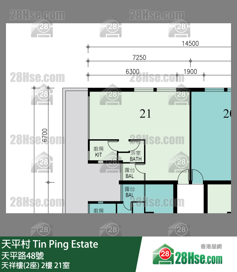 Tin Ping Estate,  Flat 21, 2/f, Block 2 FloorPlan