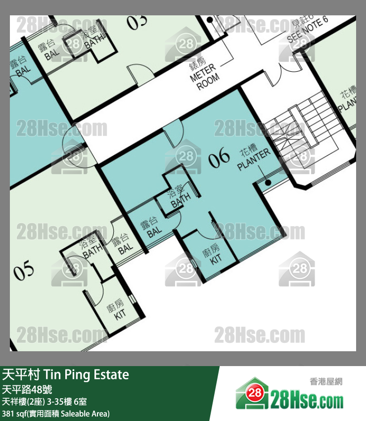 天平村 天祥樓(2座)5樓 6室 平面圖