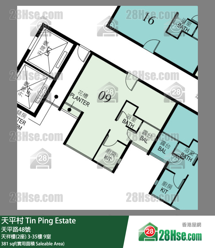 天平村 天祥樓(2座) 34樓 9室 平面圖