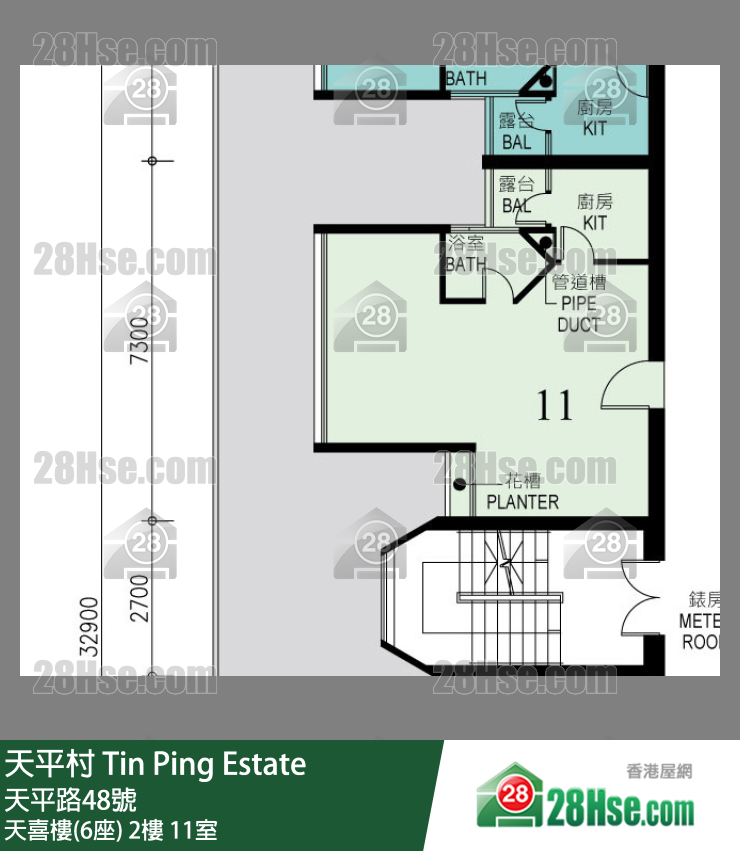 天平村 天喜樓(6座)2樓 11室 平面圖