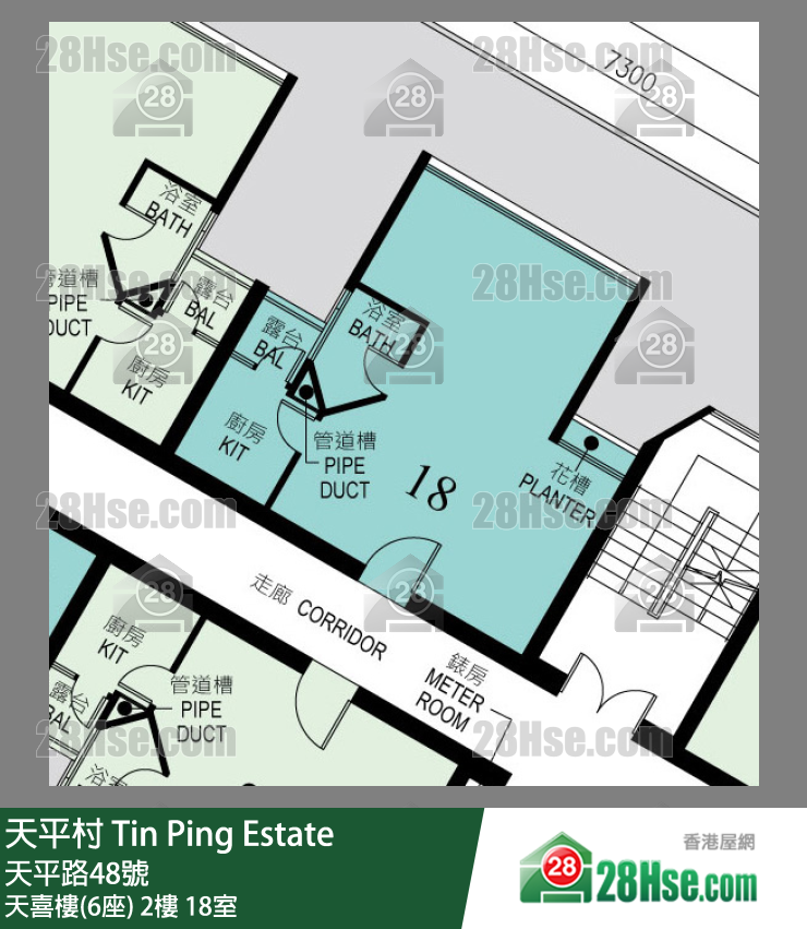 天平村 天喜樓(6座)2樓 18室 平面圖