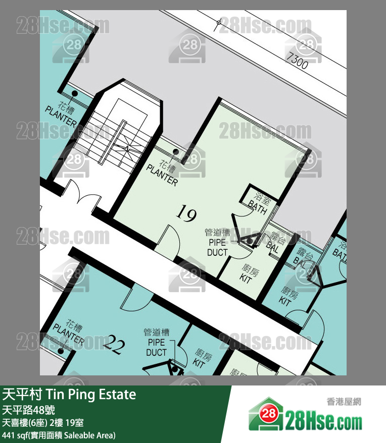 天平村 天喜樓(6座) 2樓 19室 平面圖