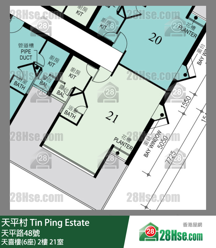天平村 天喜樓(6座)2樓 21室 平面圖