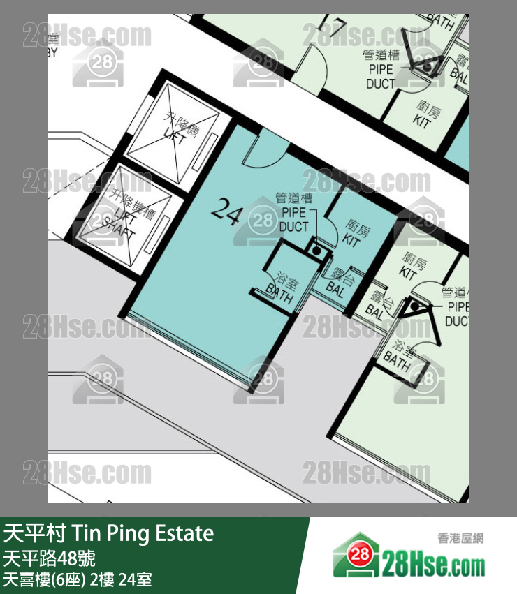 天平村 天喜樓(6座)2樓 24室 平面圖