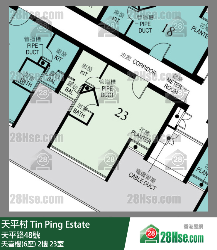 天平村 天喜樓(6座) 2樓 23室 平面圖