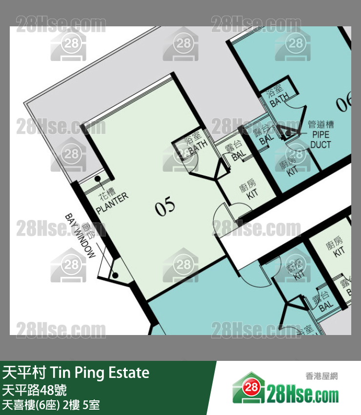 天平村 天喜樓(6座) 2樓 5室 平面圖