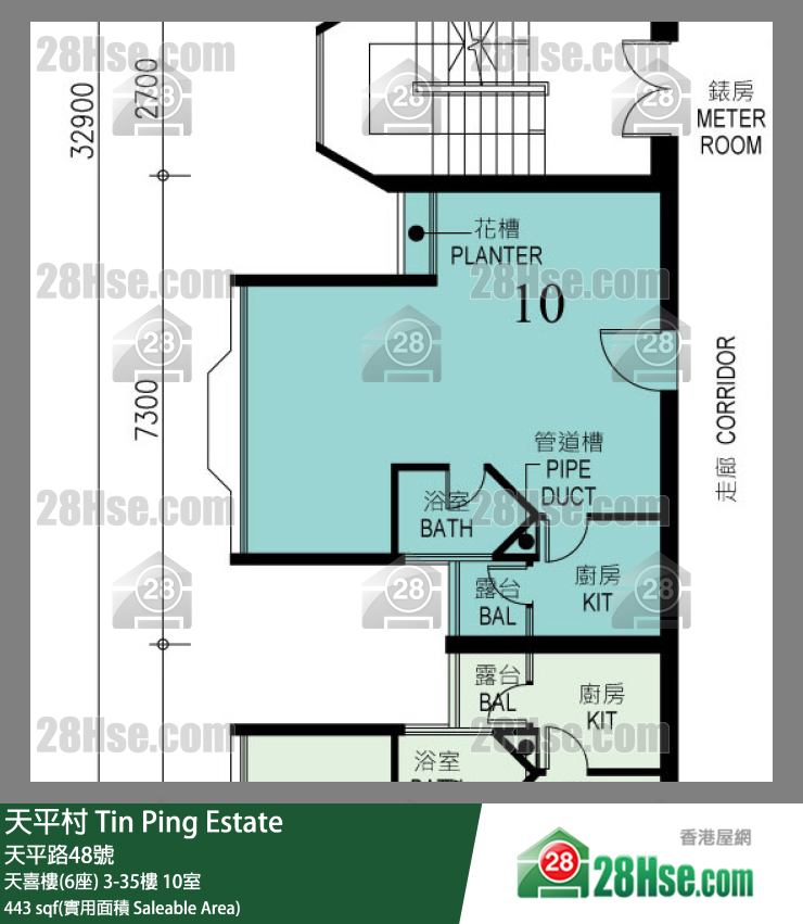 天平村 天喜樓(6座)34樓 10室 平面圖
