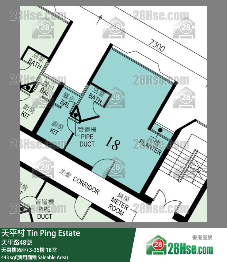 天平村 天喜樓(6座) 18樓 18室 平面圖