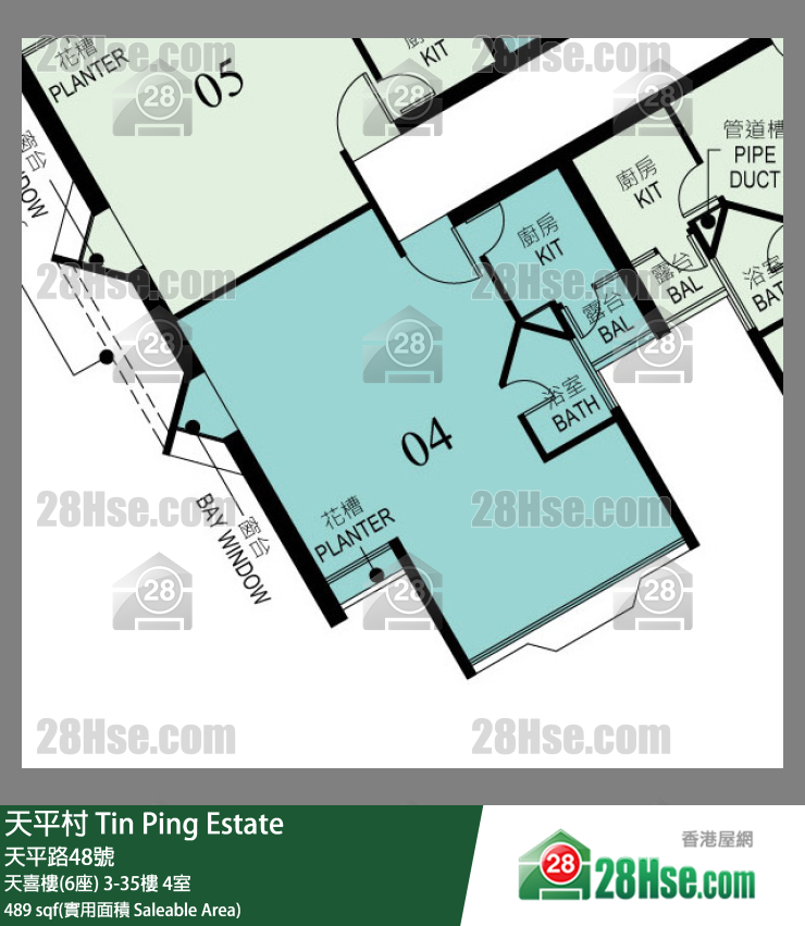 天平村 天喜樓(6座)31樓 4室 平面圖